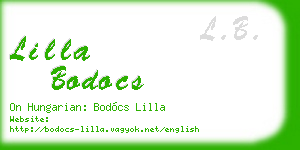 lilla bodocs business card